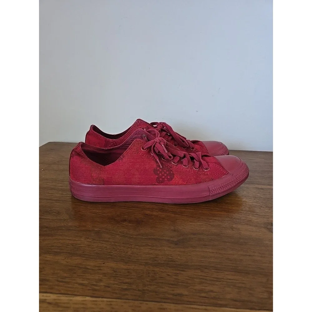 Converse All Star Mens Red Jacquard Camo Low Top Shoes Sneaker 10